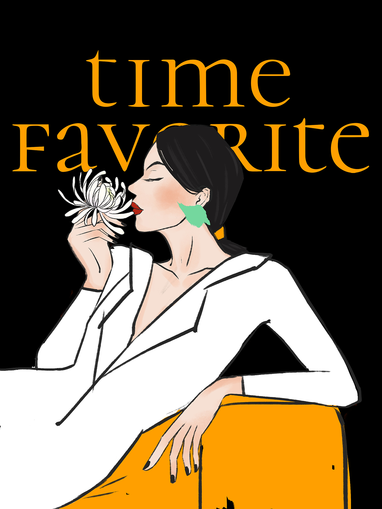 鲜花饼花茶礼盒插图设计-黑太黑生