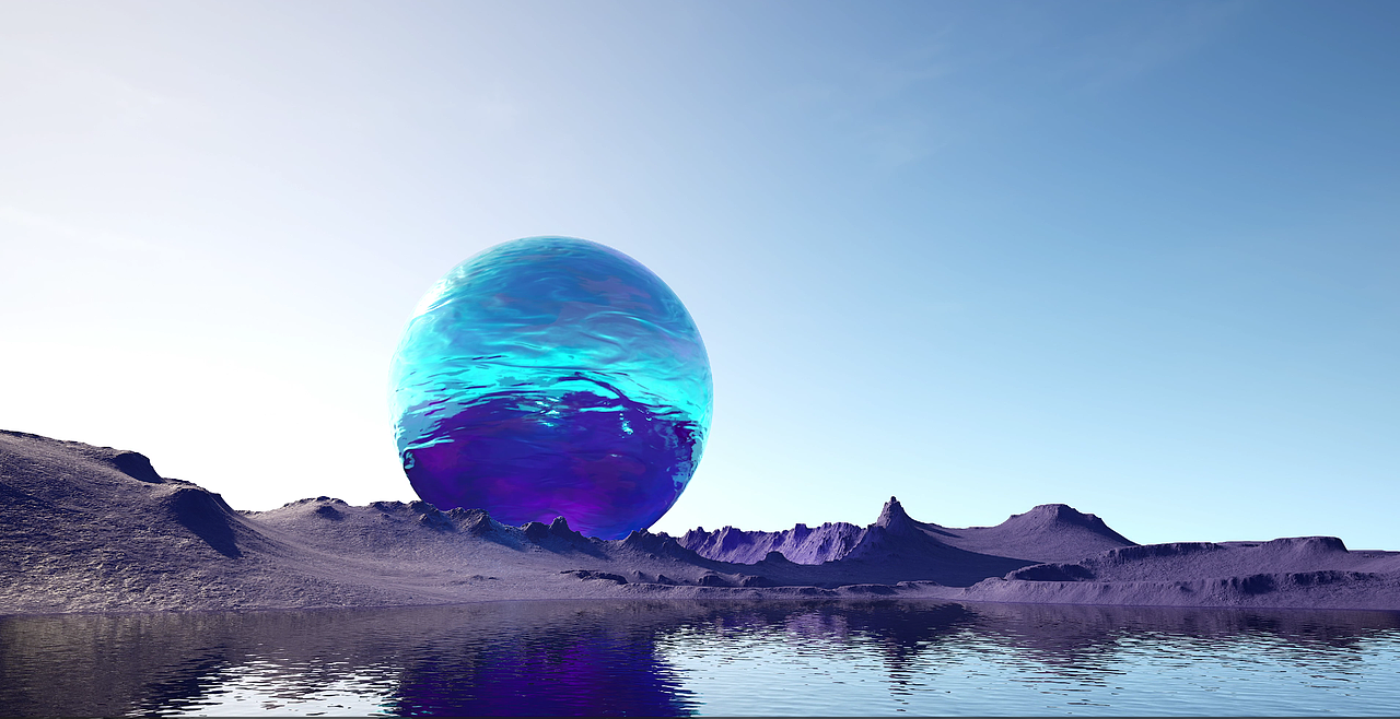 《Moon Eclipse》数字艺术外星球场景新媒体艺术裸眼3D