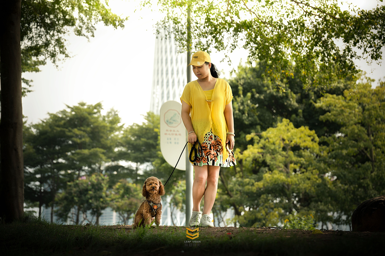 主人帶寵物狗散步（圖ZMzE4NDMxMjA0） - 寵物攝影 - 站酷設(shè)計師小樣攝影原創(chuàng)素材 - 站酷ZCOOL