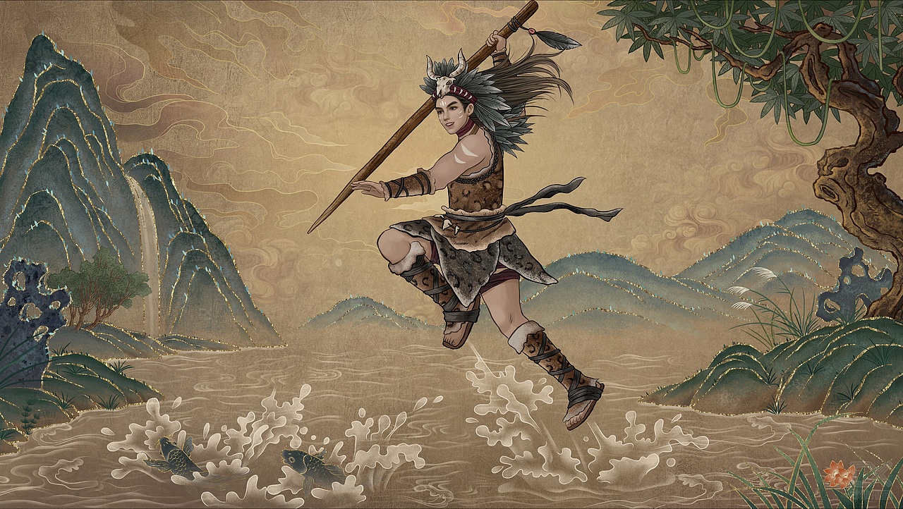 天猫《空钩悟道》渔具宣传插图（图ZMzA4NjYyMTA4） - 商业插画 - 站酷设计师才仙插画原创素材 - 站酷ZCOOL