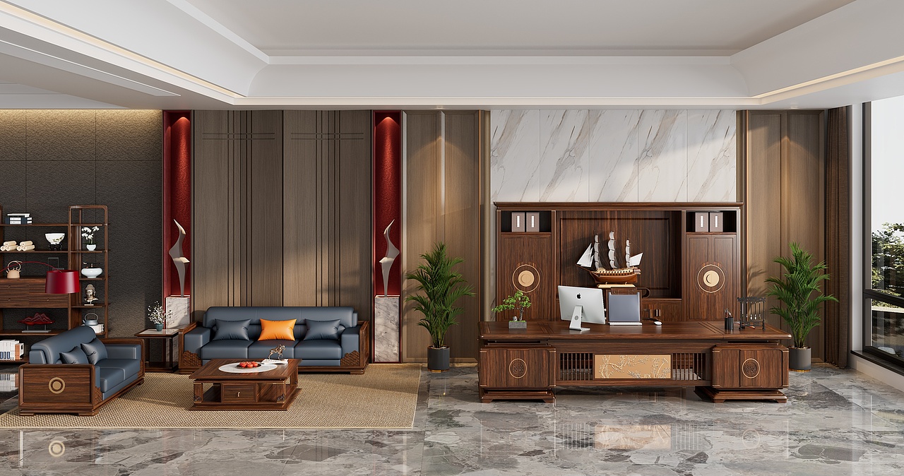 新中式,大欧式,乌金木家具建模渲染场景表现