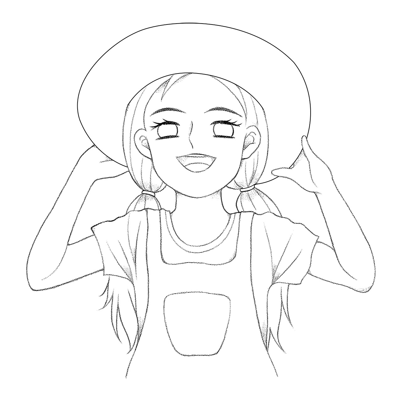 笑(附線稿) 【挑戰(zhàn)百變頭像 第三十一張】（圖ZMzQxODAzNjE2） - 創(chuàng)作習(xí)作 - 站酷設(shè)計(jì)師冰藍(lán)茉莉原創(chuàng)素材 - 站酷ZCOOL