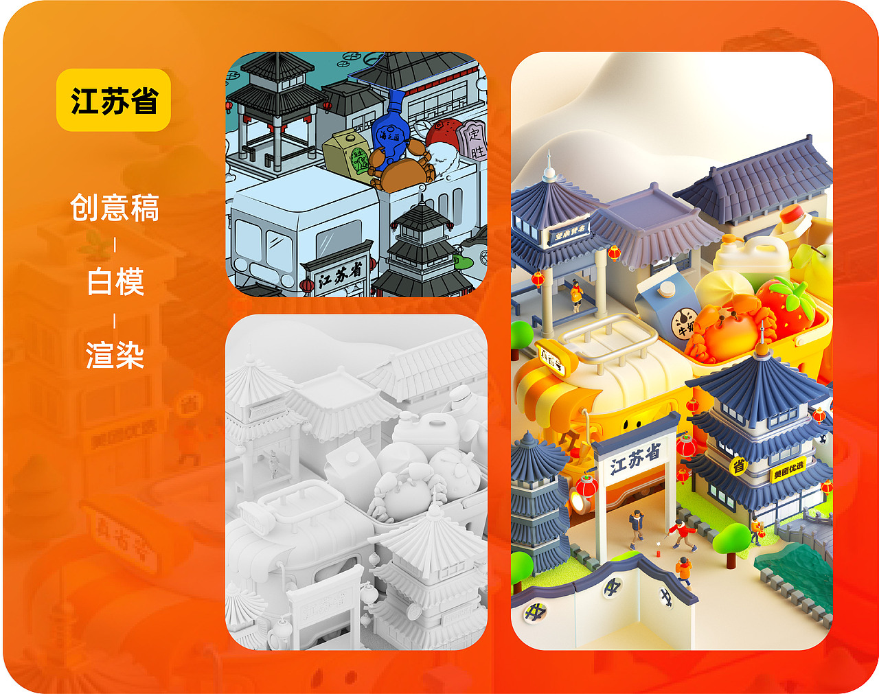 【美团】年货节3D海报项目总结（图ZMzM4NzUzNzYw） - 场景 - 站酷设计师中电金信视觉原创素材 - 站酷ZCOOL