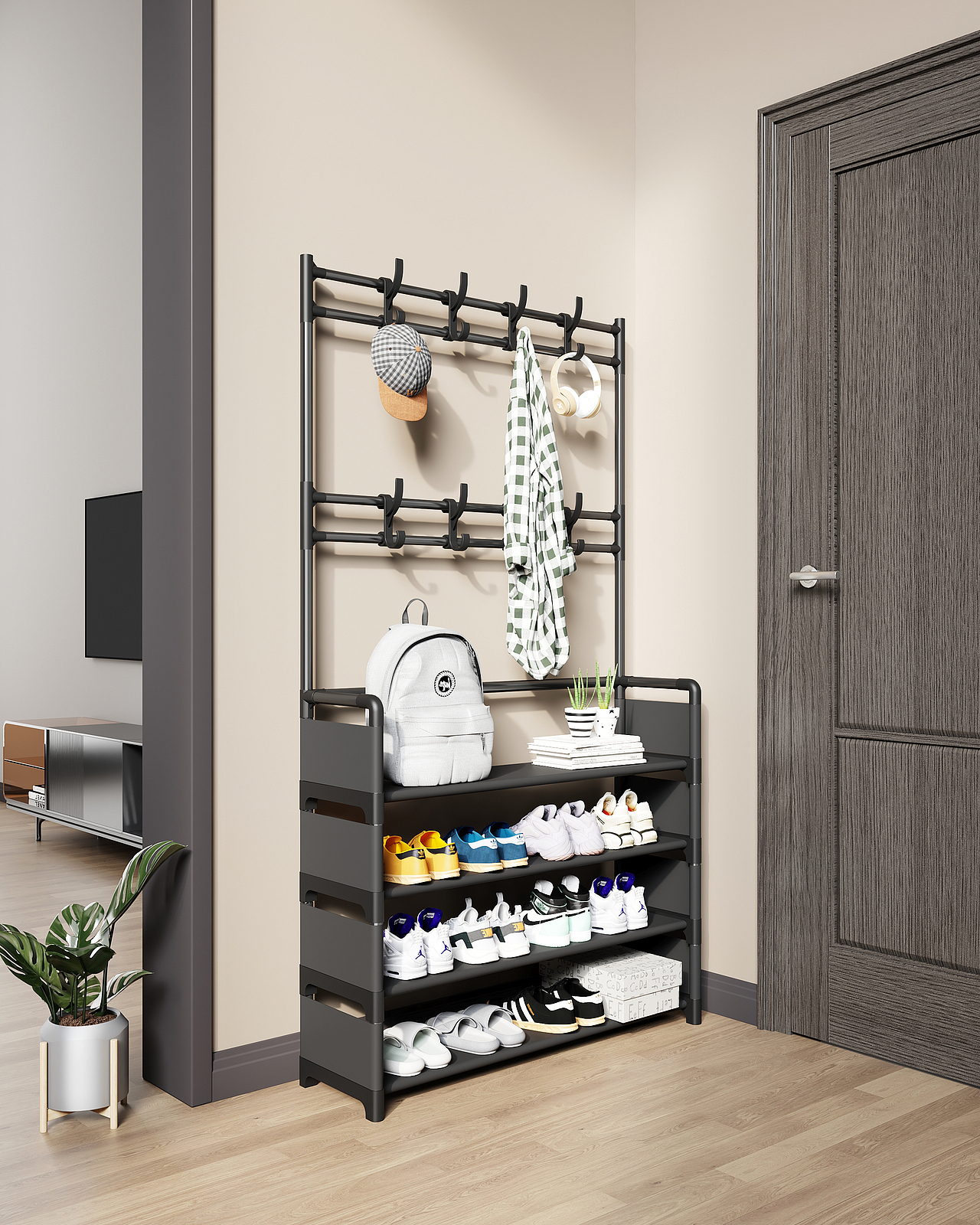 3Ds Max + Vray 《鞋帽架》