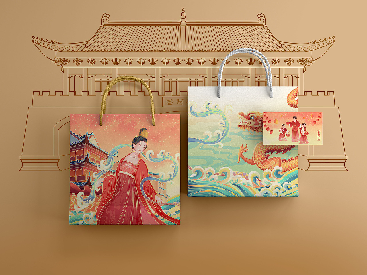 岳阳洞庭南路“一路过年”插画项目（图ZMzcwMzMwODI0） - 商业插画 - 站酷设计师吾瞳的画原创素材 - 站酷ZCOOL