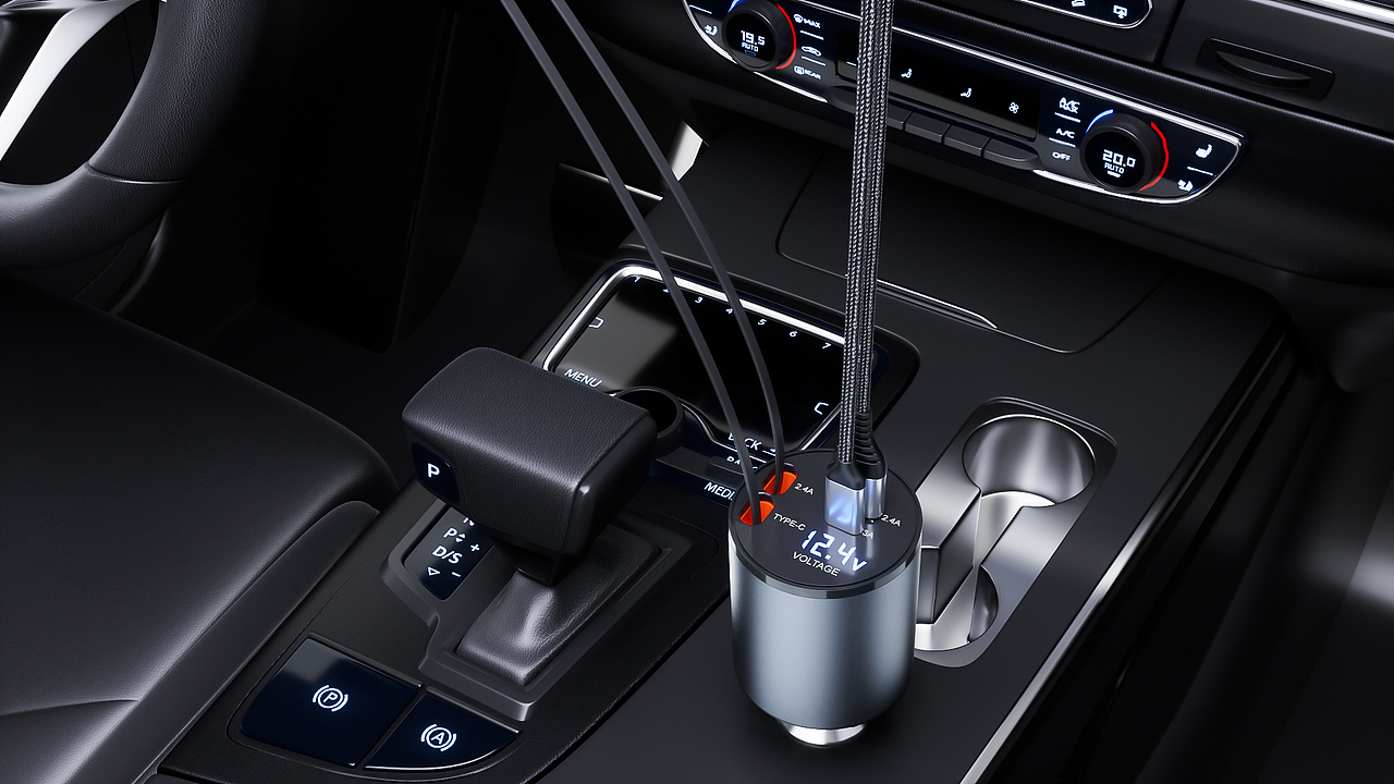 三维动画-车载充电器(车充)