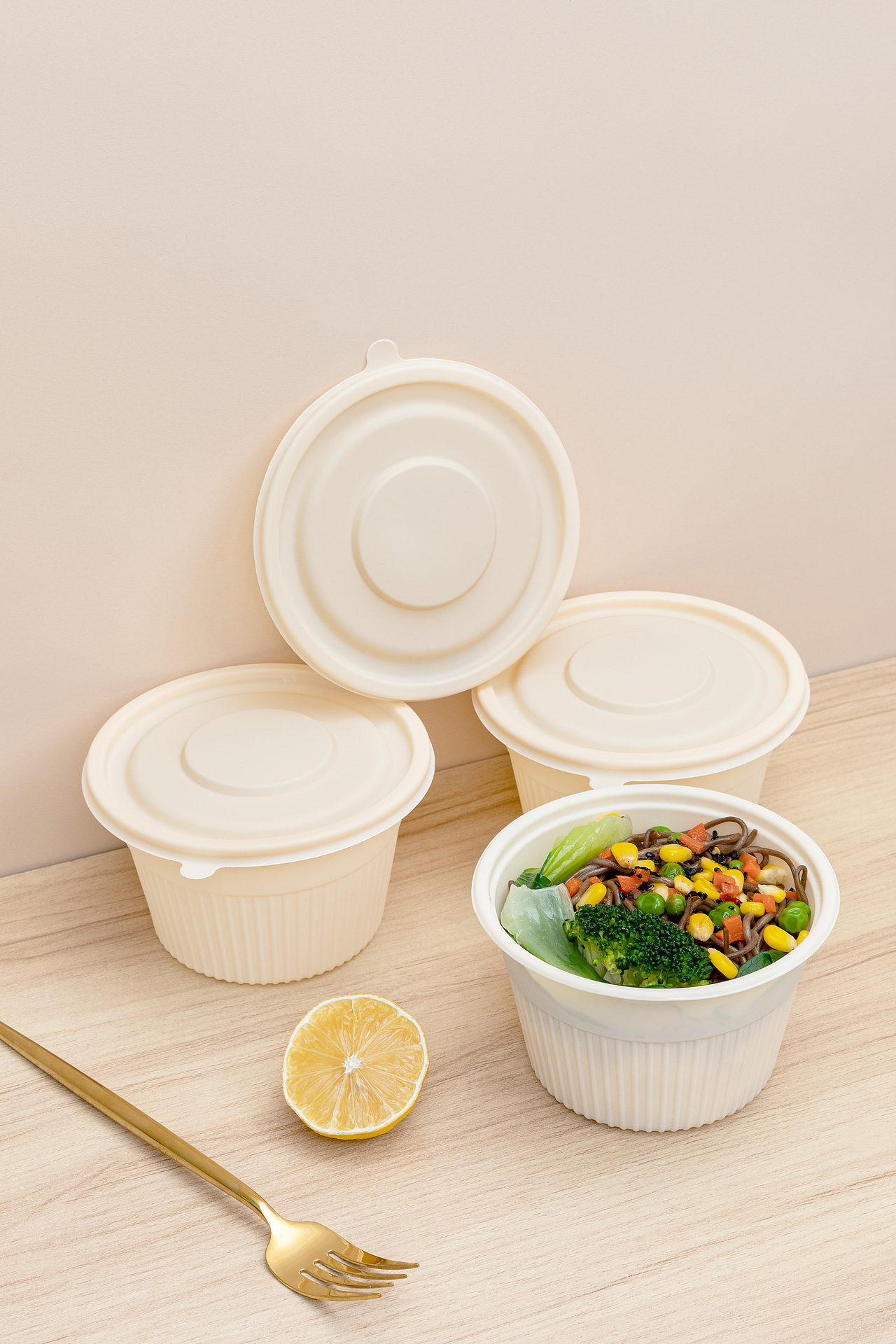 产品摄影丨一次性玉米淀粉圆形餐盒系列