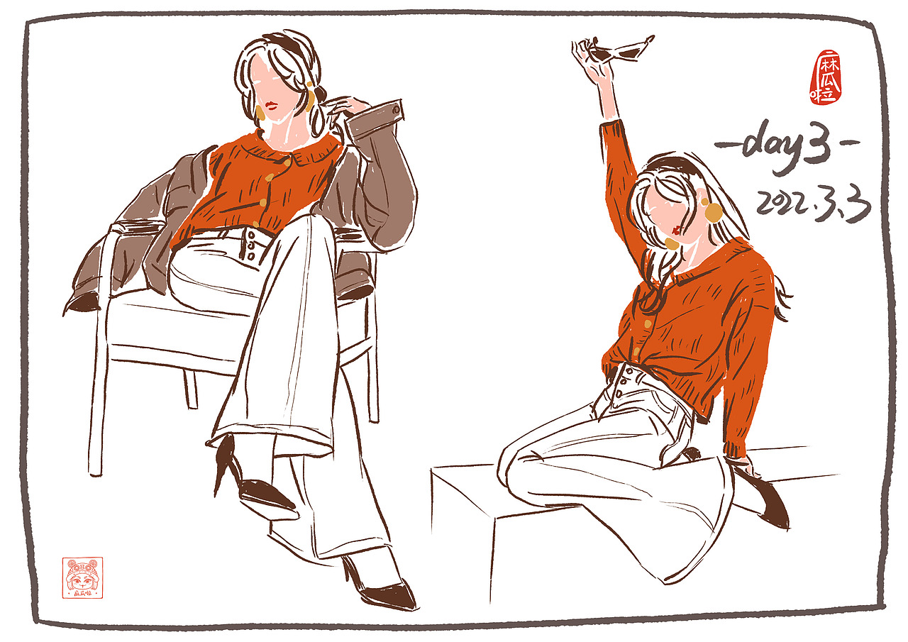 【麻瓜啦MGL】2022年3月1日-4月29日速写60天打卡合集（图ZMzA1NTQ5MDI0） - 创作习作 - 站酷设计师麻瓜啦MGL原创素材 - 站酷ZCOOL