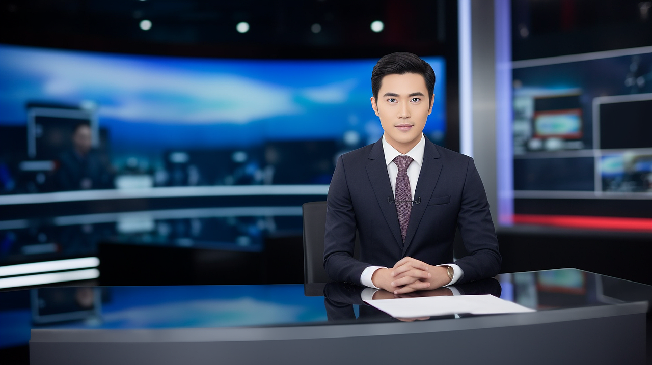 midjourney生成---电视新闻主播