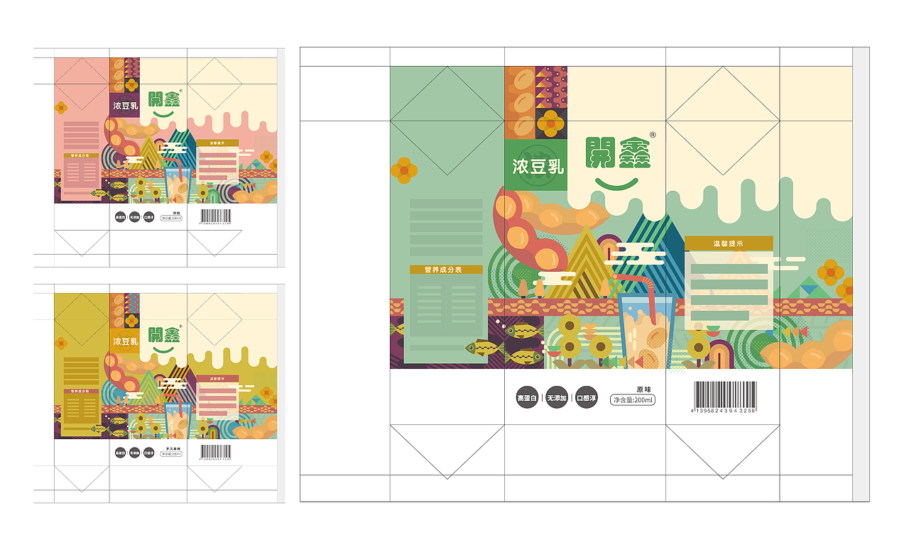 開鑫浓豆乳｜符号化产品包装