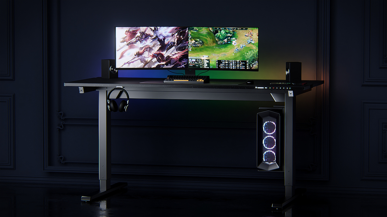 SecretLab x Magnus Pro—暗调电竞桌动画