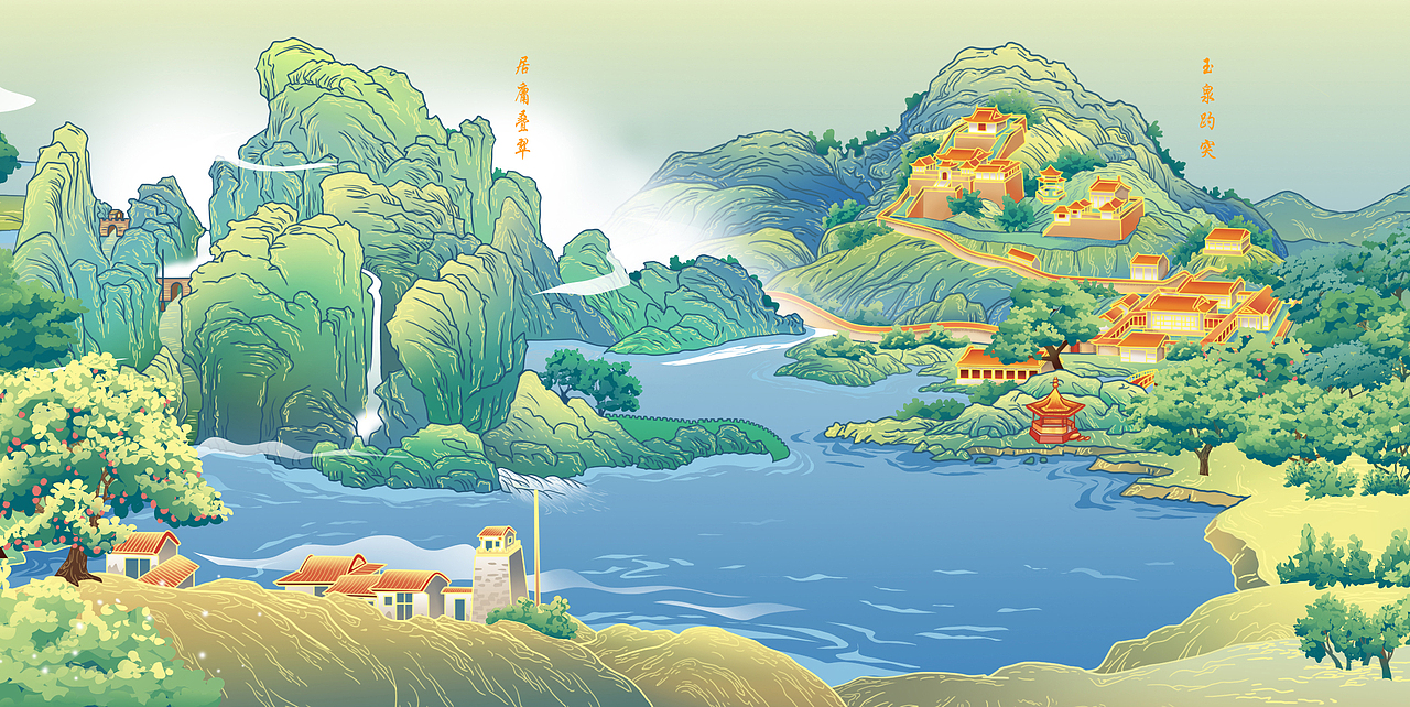 燕京八景（图ZMzY4MTM4OTA4） - 商业插画 - 站酷设计师金灿灿_103原创素材 - 站酷ZCOOL
