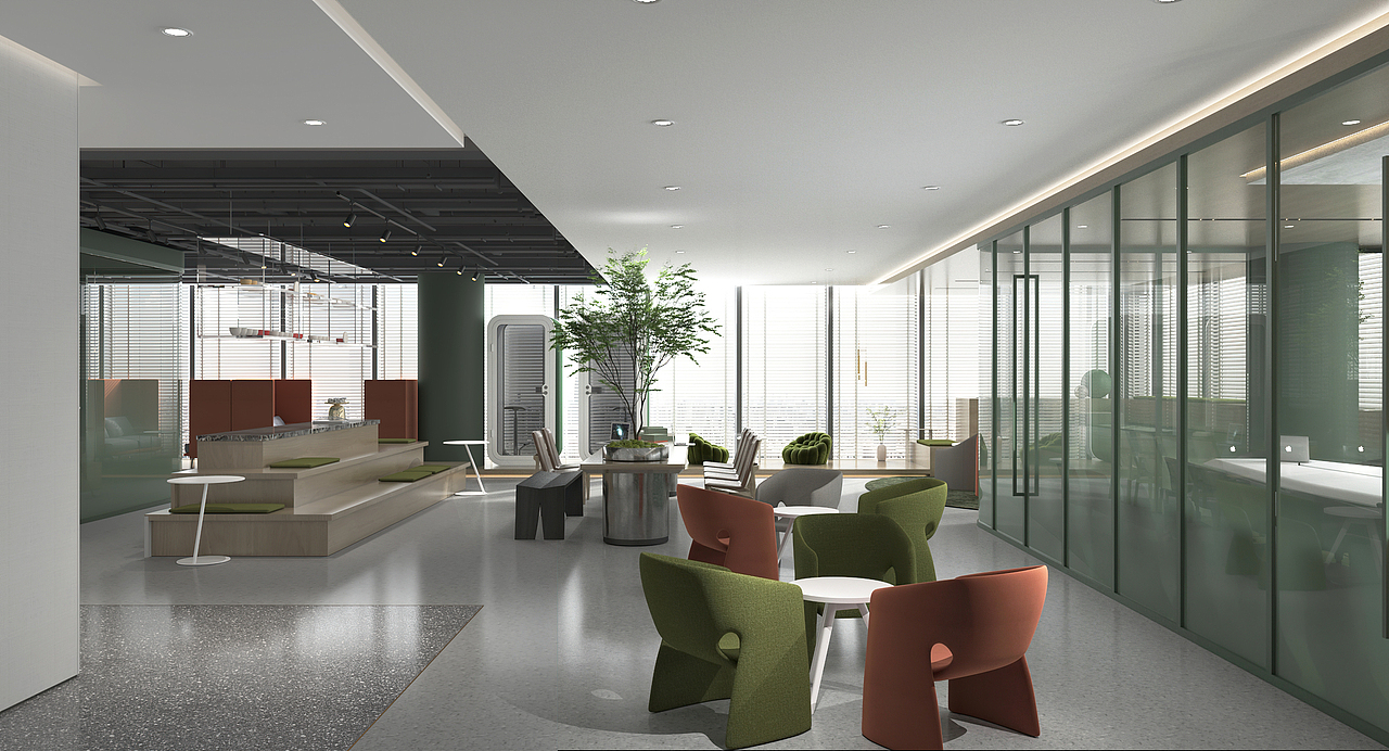 现代办公空间 效果图表现