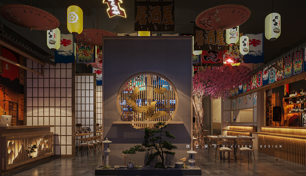 餐饮 | 148㎡ 日式烤肉店 宫崎骏漫画中走出来的烤肉店（图ZMzE2MDQ2MjA4） - 酒店餐饮设计 - 站酷设计师cy橙橙子原创素材 - 站酷ZCOOL