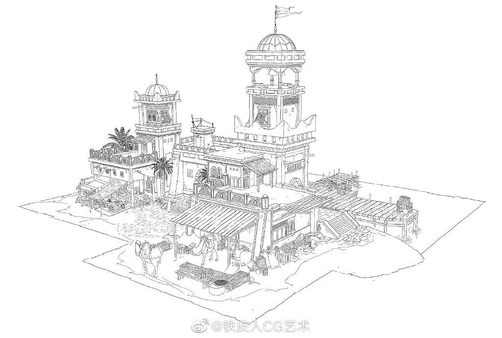 单体场景线稿练习