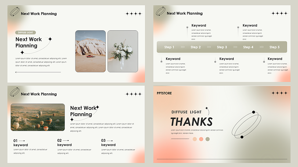 【耀你好看】弥散光极简实用商务时尚PPT4