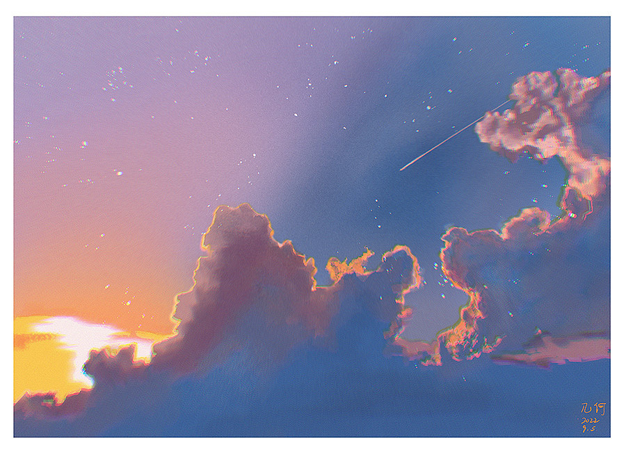 色彩练习-我听见回声，来自天空和云间。（图ZMzE2NDE2NzA4） - 创作习作 - 站酷设计师几何效应原创素材 - 站酷ZCOOL