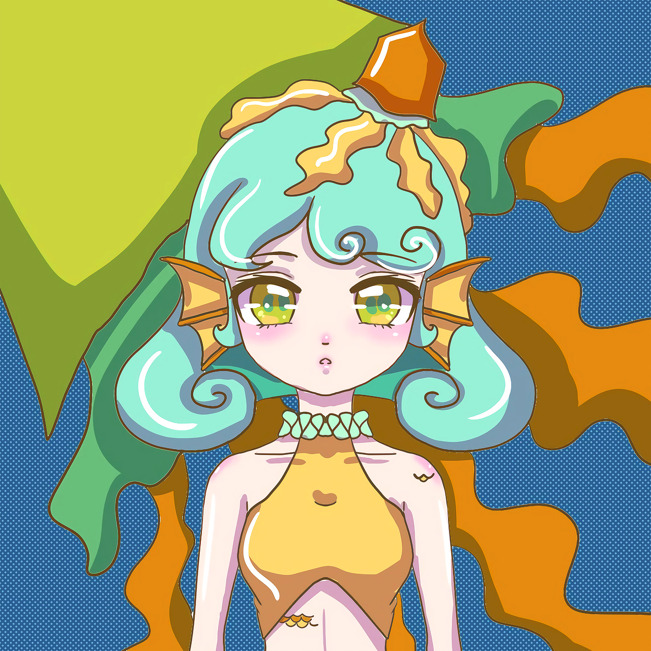 碧海人鱼（图ZMzIxODI3MjE2） - 艺术插画 - 站酷设计师小阿绯原创素材 - 站酷ZCOOL