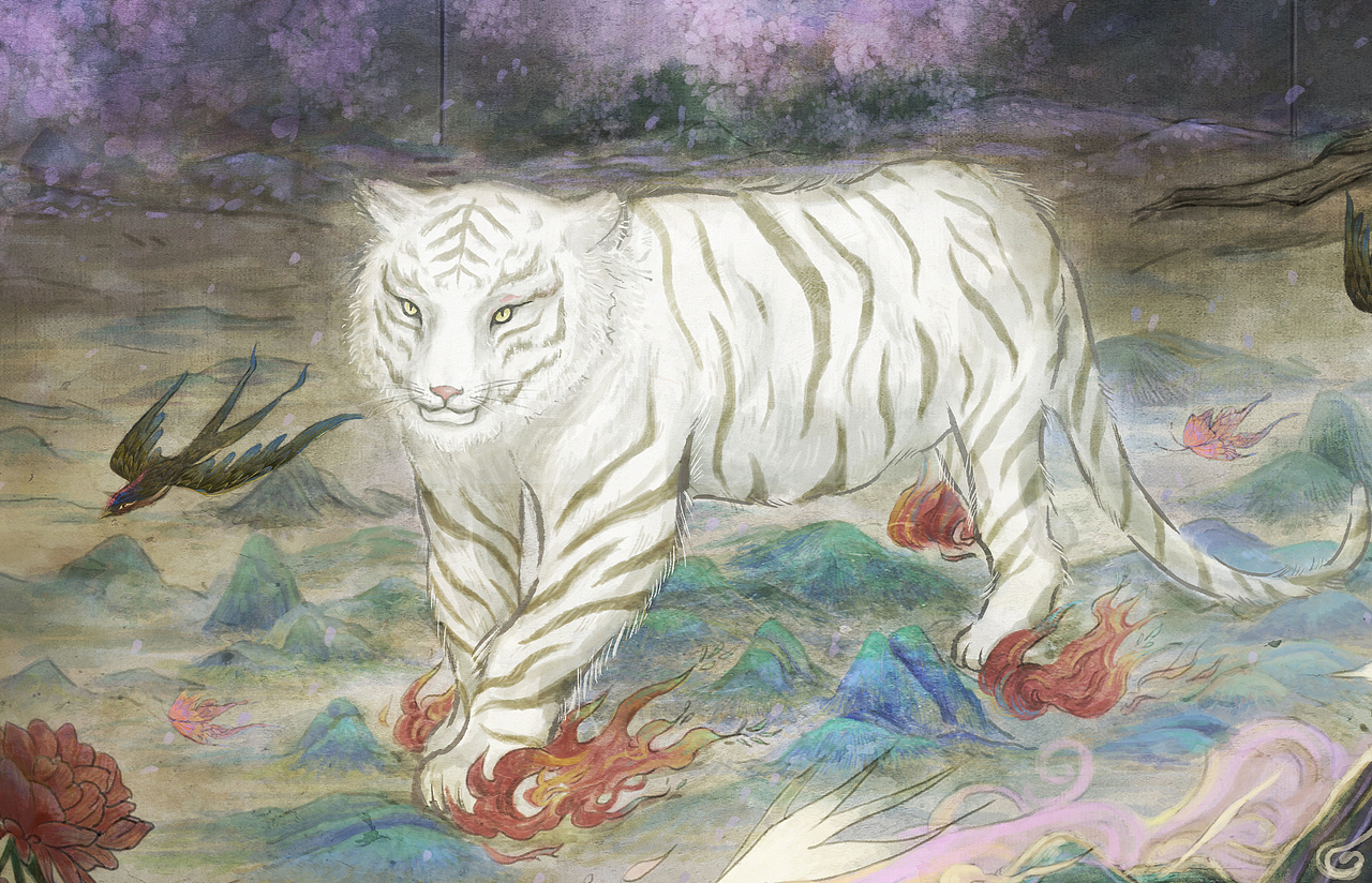 神兽 白虎（图ZMzA2ODczMjgw） - 创作习作 - 站酷设计师啊暝aming原创素材 - 站酷ZCOOL