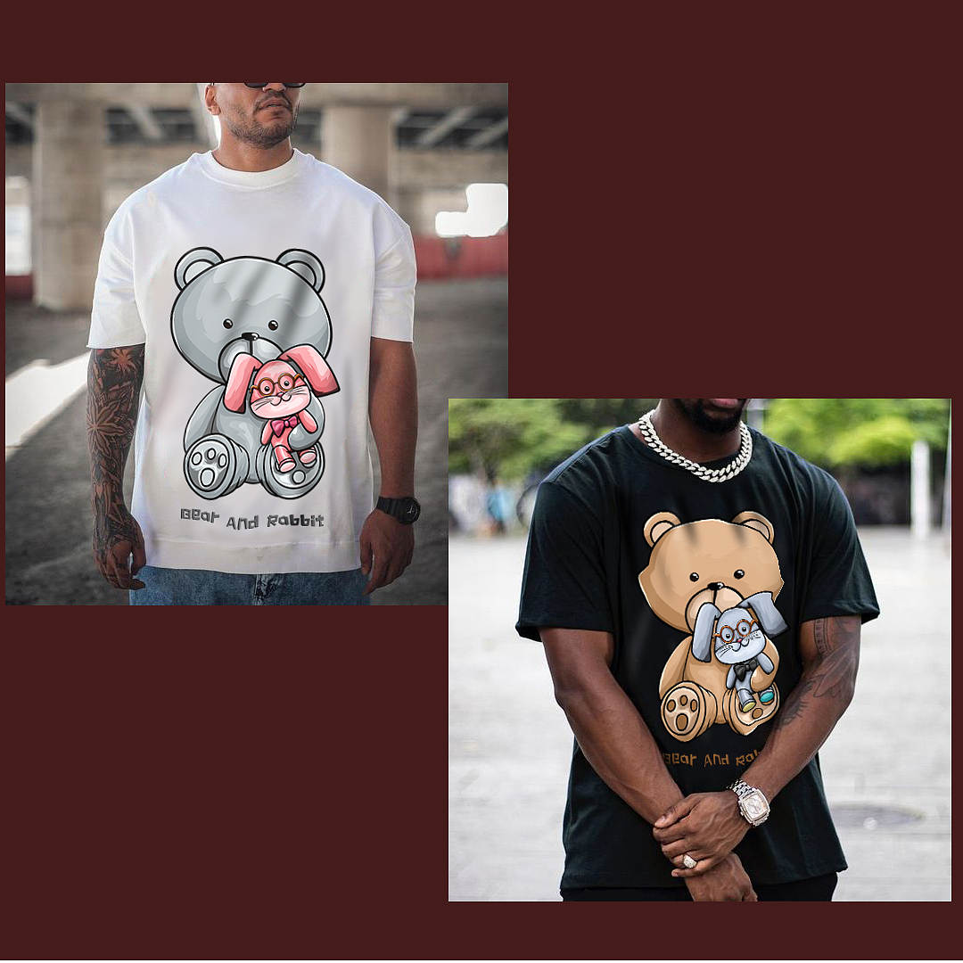 原创插画 bear and rabbit