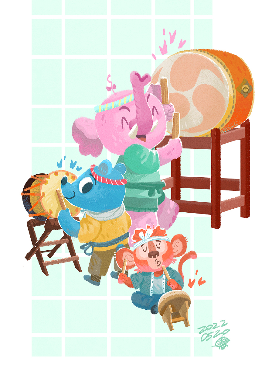四月乐器打卡（图ZMzAzMTQ2NTQw） - 儿童插画 - 站酷设计师我是春光原创素材 - 站酷ZCOOL