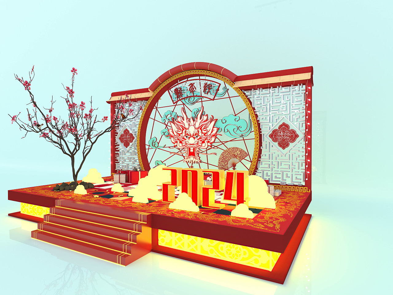 龙年美陈（图ZMzM4Mzc2MjI0） - 其他三维 - 站酷设计师钯訫整理恏原创素材 - 站酷ZCOOL