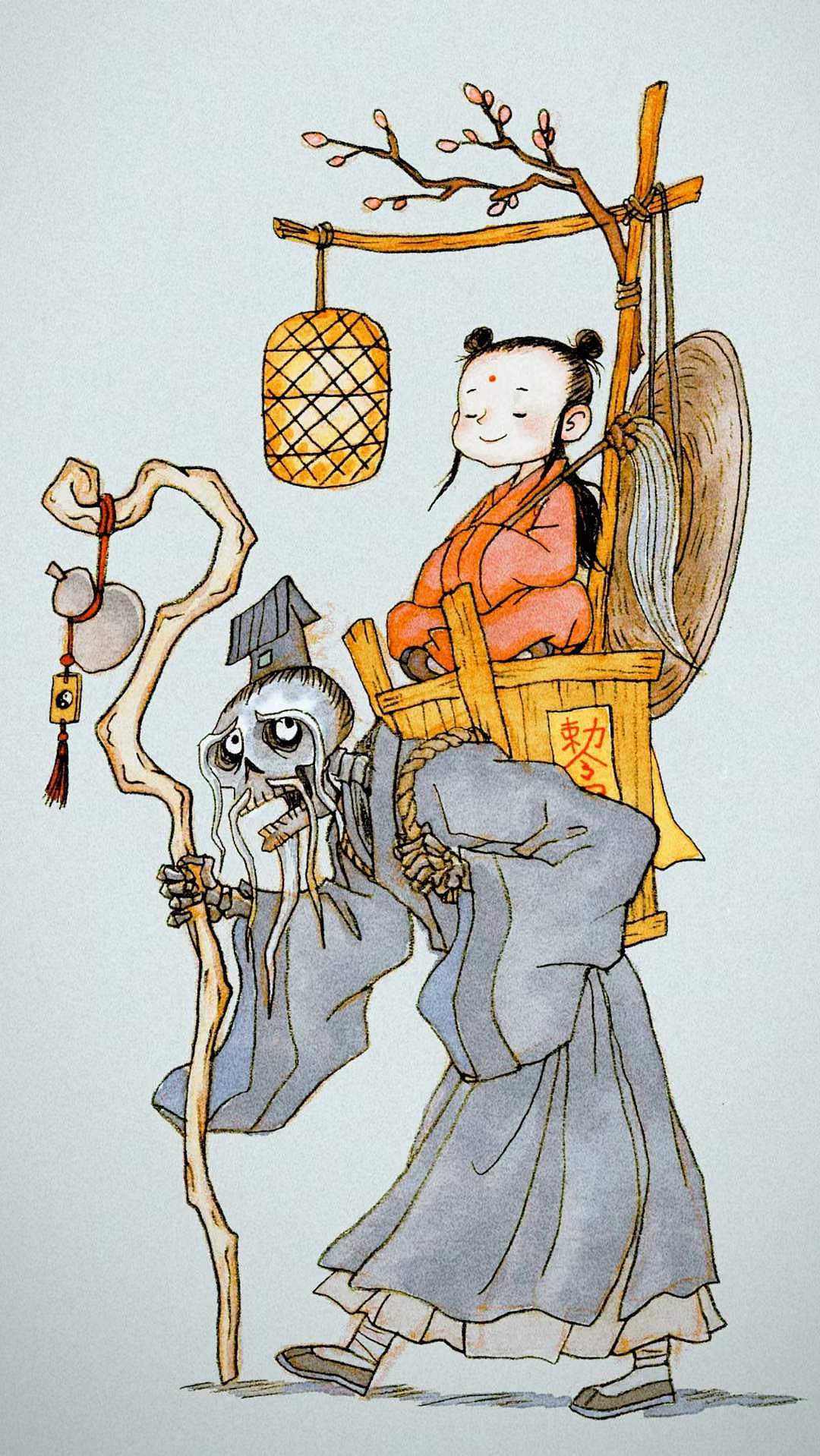 骷髅道长与小道士（图ZMzM5MDA4OTIw） - 创作习作 - 站酷设计师史莱姆漫画原创素材 - 站酷ZCOOL