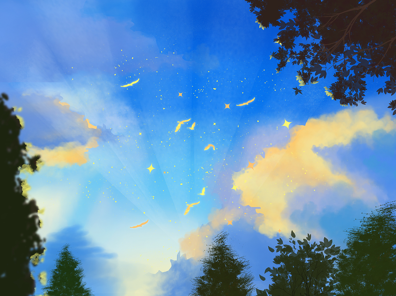 公园晚霞金边云速途