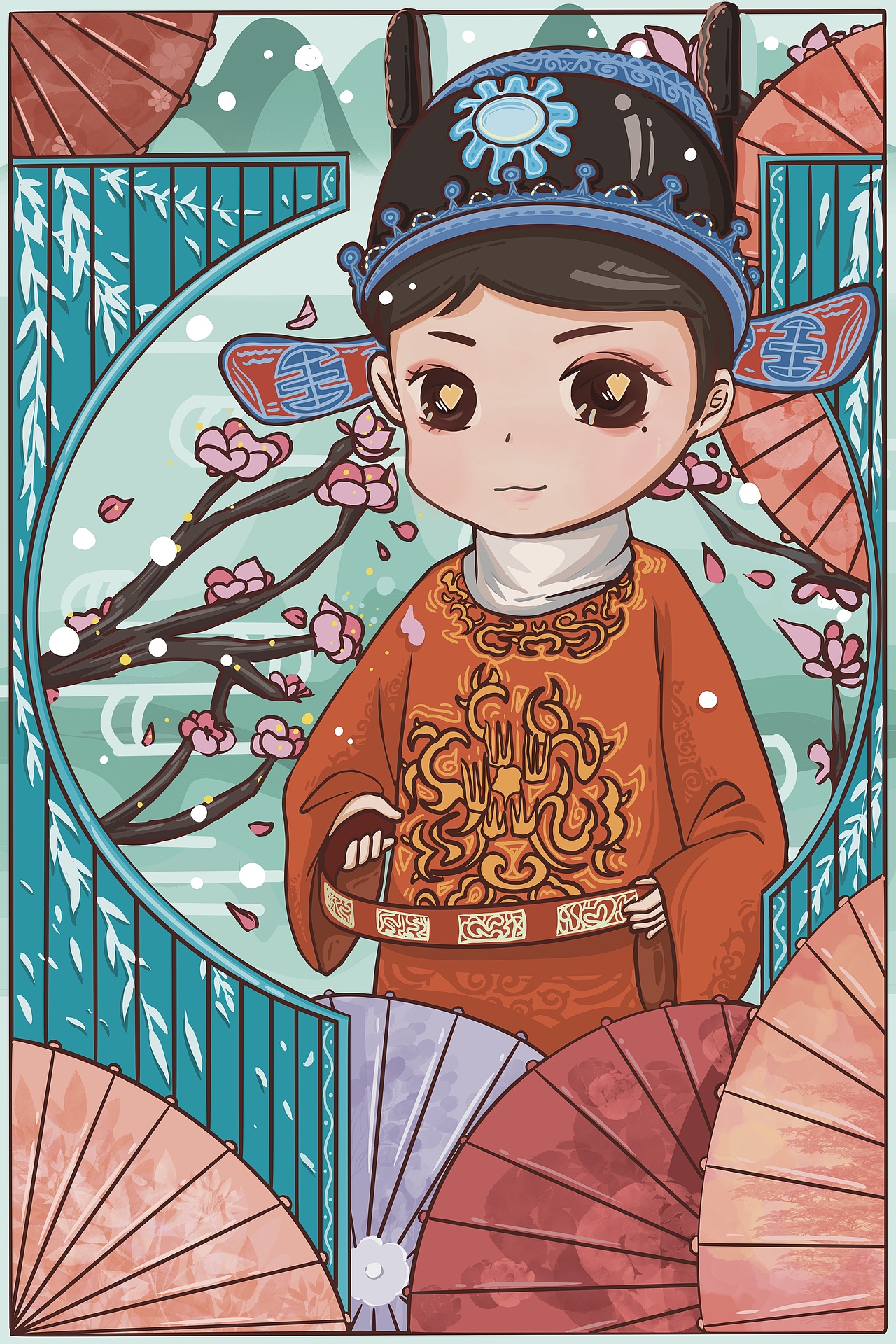 国潮戏曲人物（图ZMzMxNDQ0MzE2） - 新锐潮流插画 - 站酷设计师清纯少女德刚原创素材 - 站酷ZCOOL