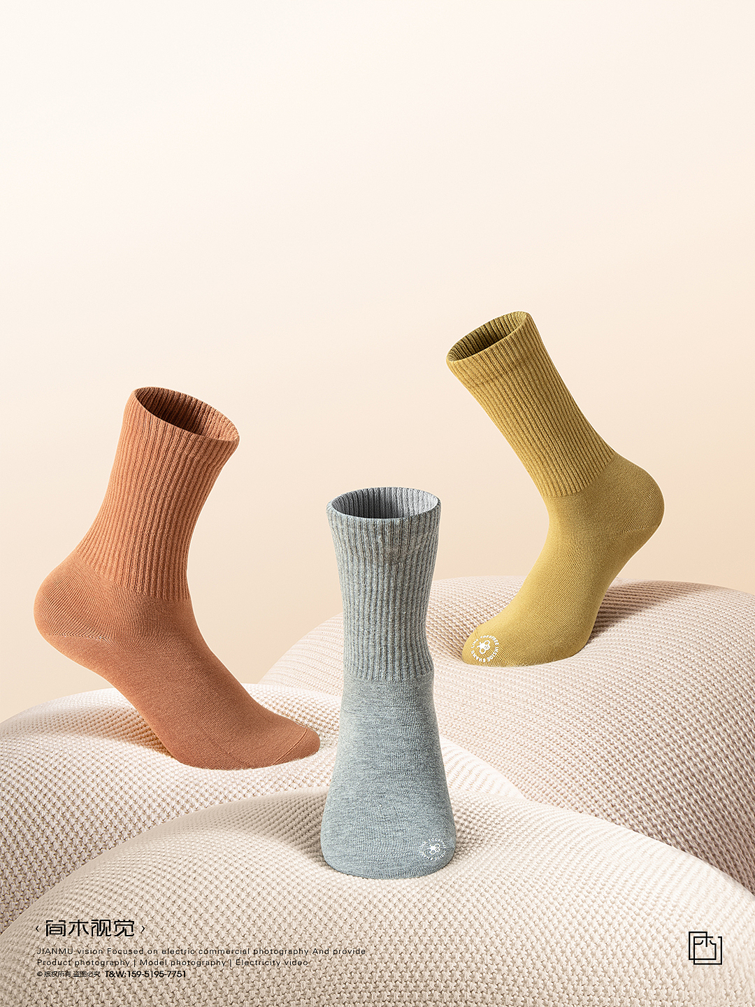女士袜子产品创意摄影丨简木视觉 女袜棉袜 主图拍摄