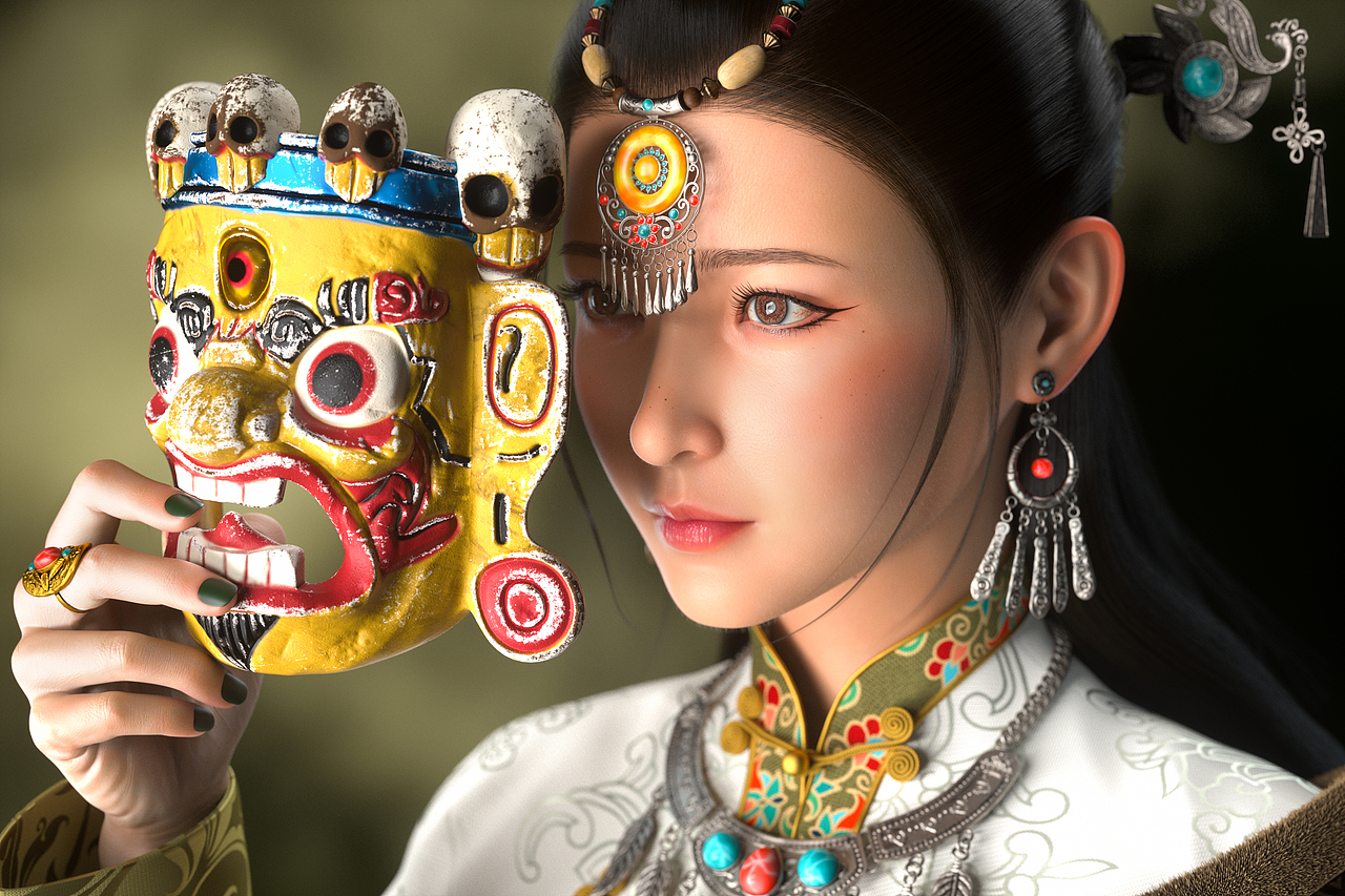 羌姆面具（图ZMzIzNTM2NDQ0） - 人物/生物 - 站酷设计师武丞相原创素材 - 站酷ZCOOL
