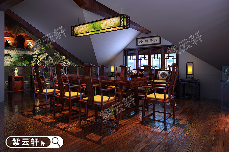 别墅餐厅中式装修设计