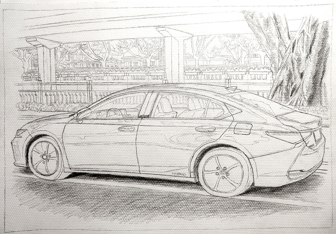 雷克萨斯ES300h在沙面(二)