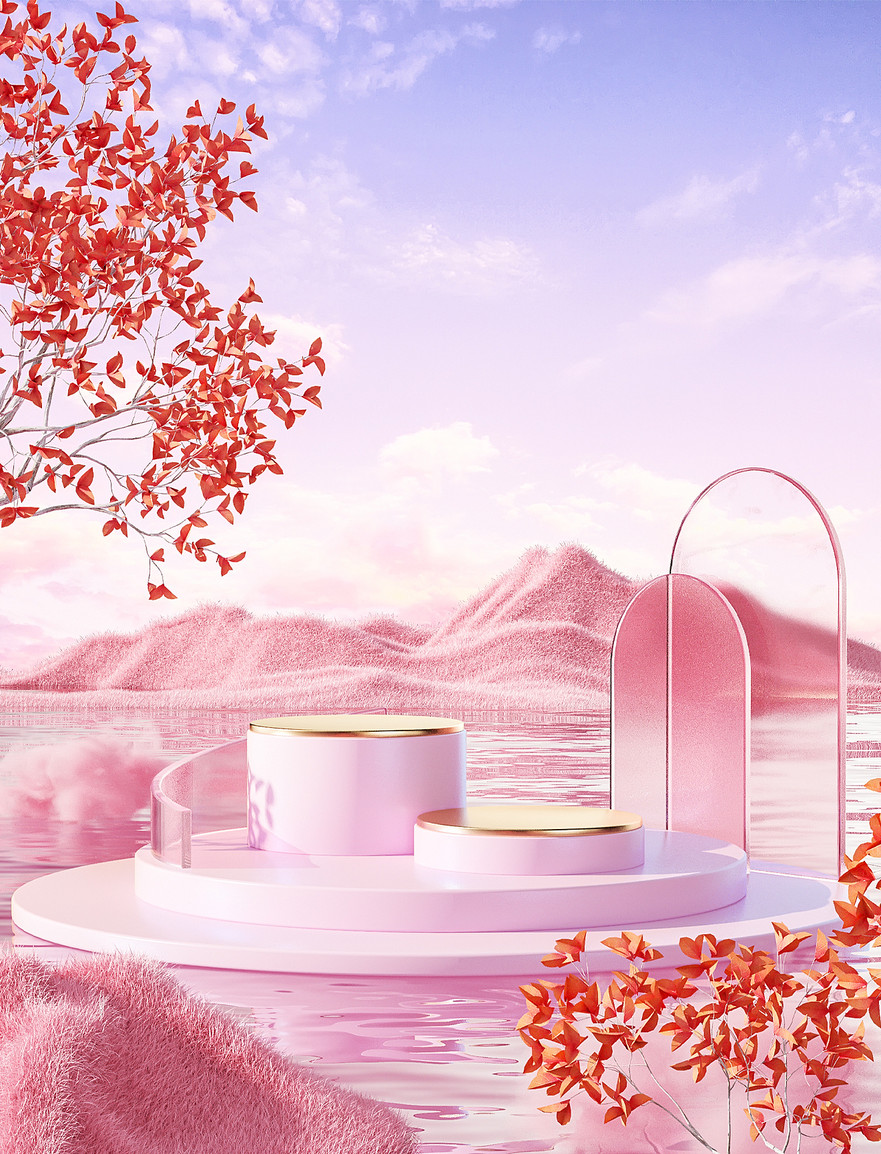 3D仿真植物系场景（图ZMzMyNzg2ODI0） - 场景 - 站酷设计师笔魂AI绘图原创素材 - 站酷ZCOOL