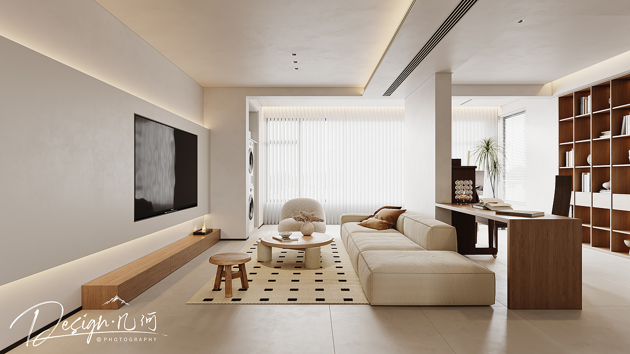 几何空间视觉表现 | 保利堂悦现代奶油风客餐厅（图ZMzQ2NTg0NzA0） - 家装设计 - 站酷设计师几何空间彡原创素材 - 站酷ZCOOL