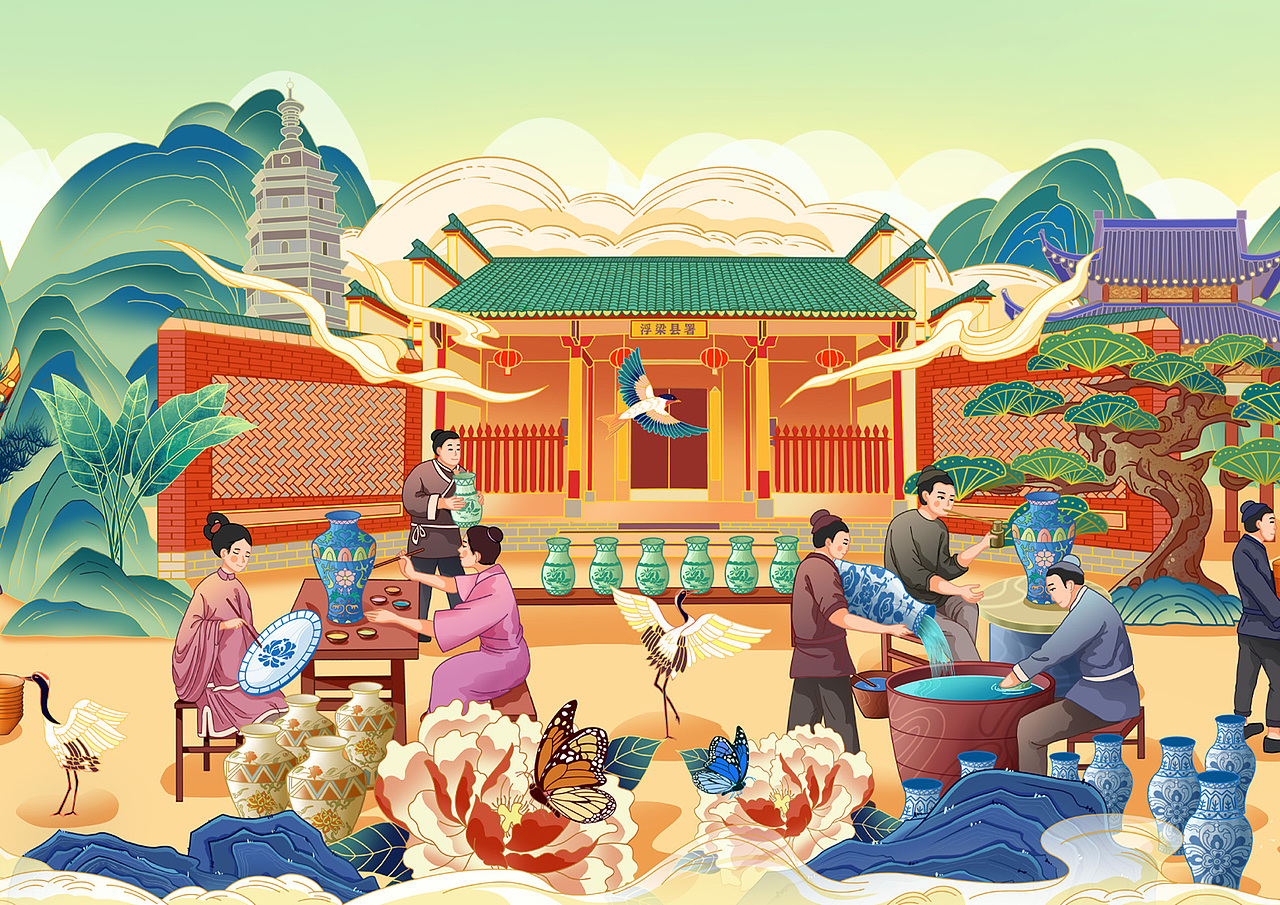 毕业设计：《忆·瓷》——陶瓷工艺插画设计