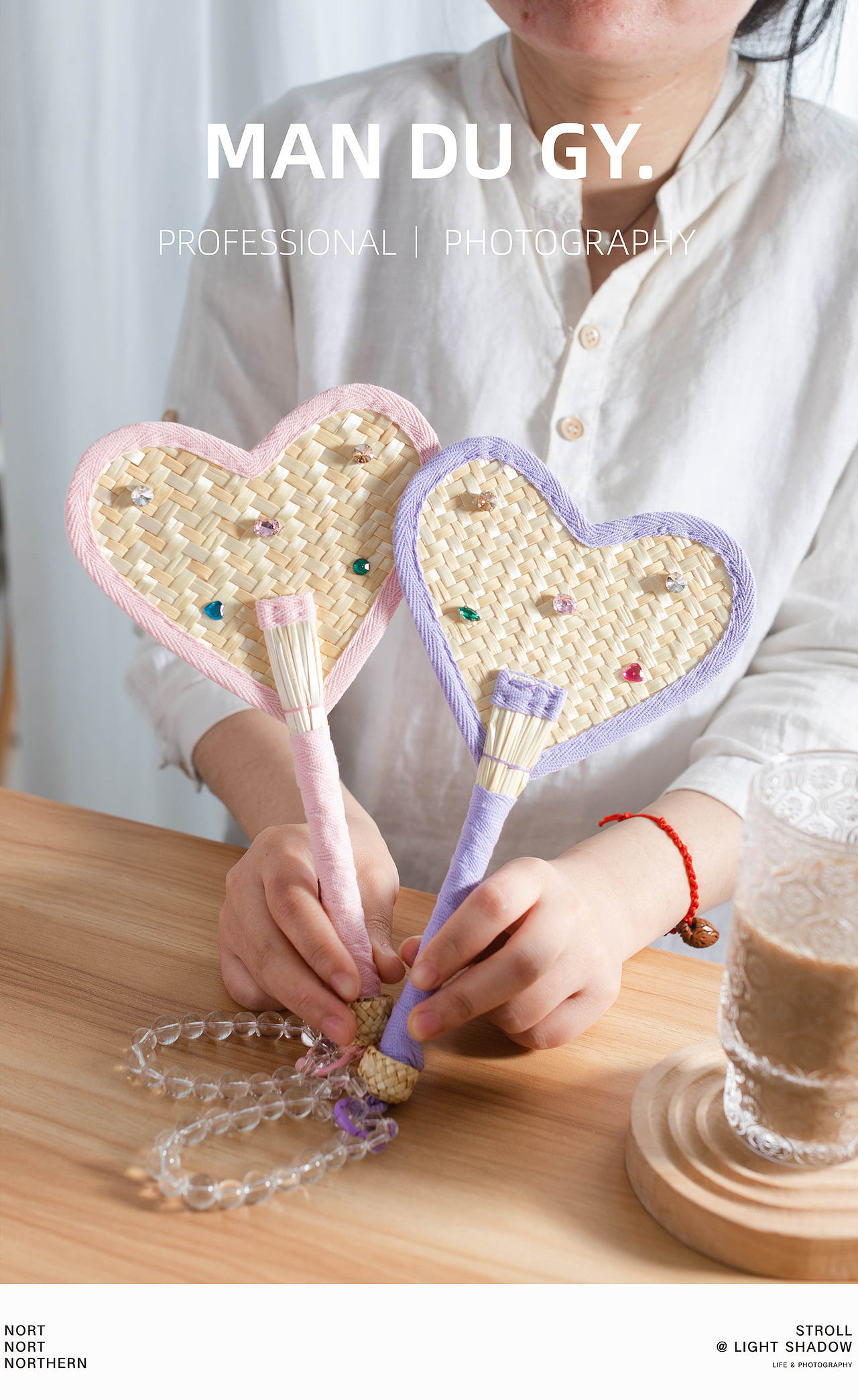 电商摄影|产品摄影| 儿童小扇子迷你蒲扇汉服卡通爱心