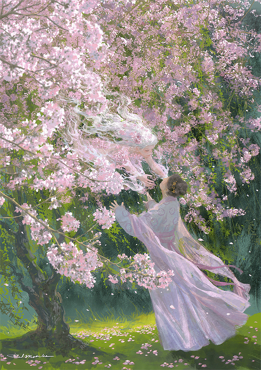 花与风的季节（图ZMzY5MDM4NDY0） - 艺术插画 - 站酷设计师RedMatcha_原创素材 - 站酷ZCOOL