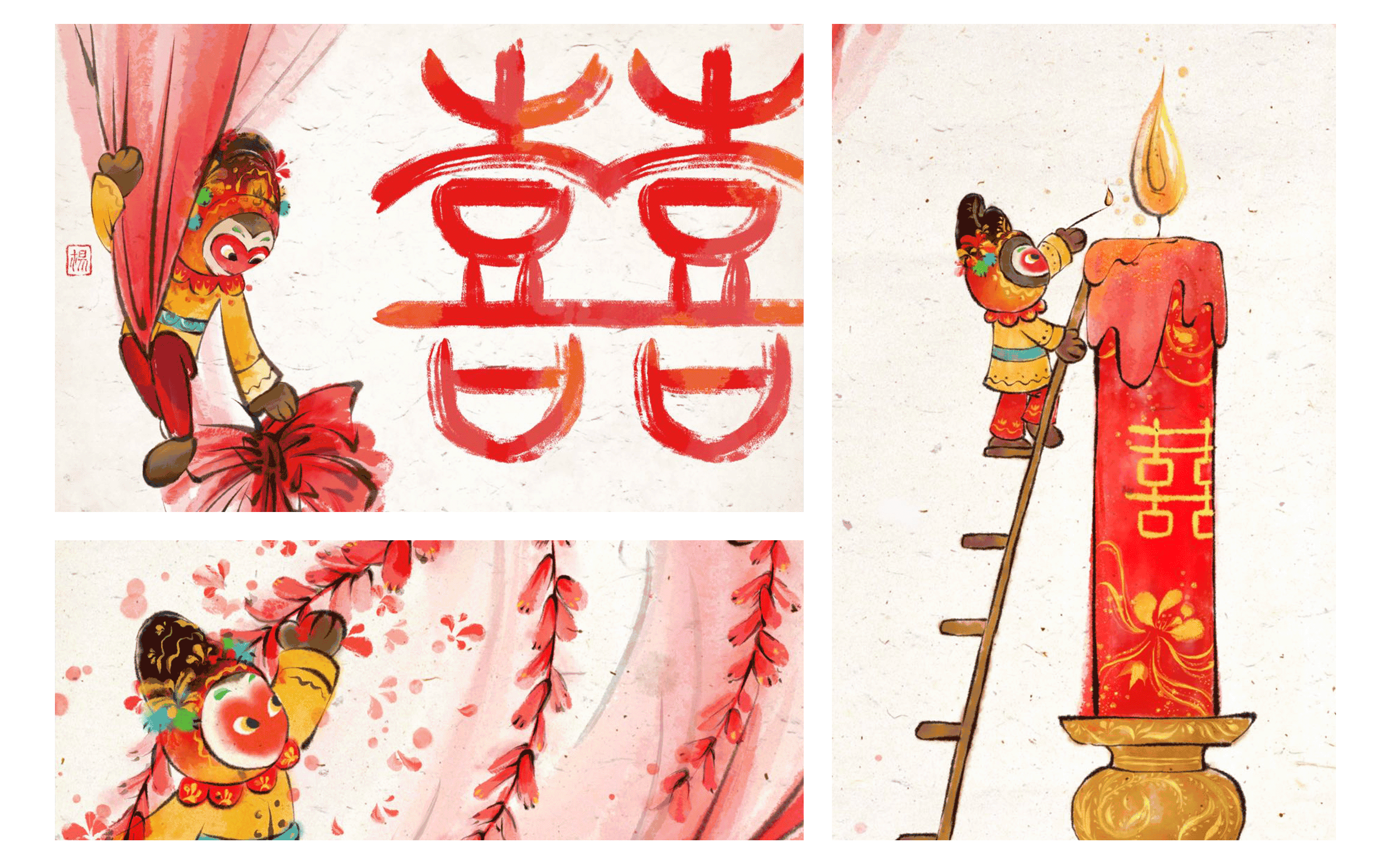 当自己的画参与了自己的婚礼（图ZMzAyNTM4NjAw） - 艺术插画 - 站酷设计师阳师傅原创素材 - 站酷ZCOOL