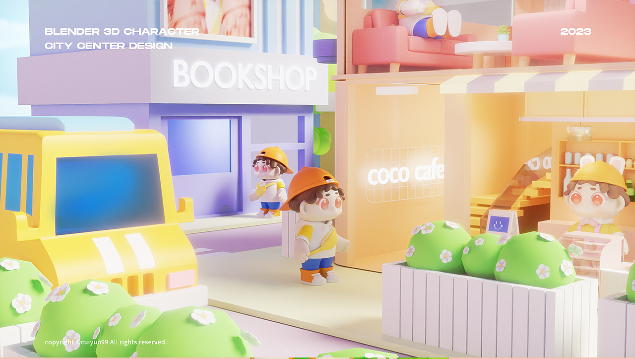 BLENDER 小场景练习—coco咖啡店（图ZMzMzODMzNzEy） - 场景 - 站酷设计师parkmiki原创素材 - 站酷ZCOOL