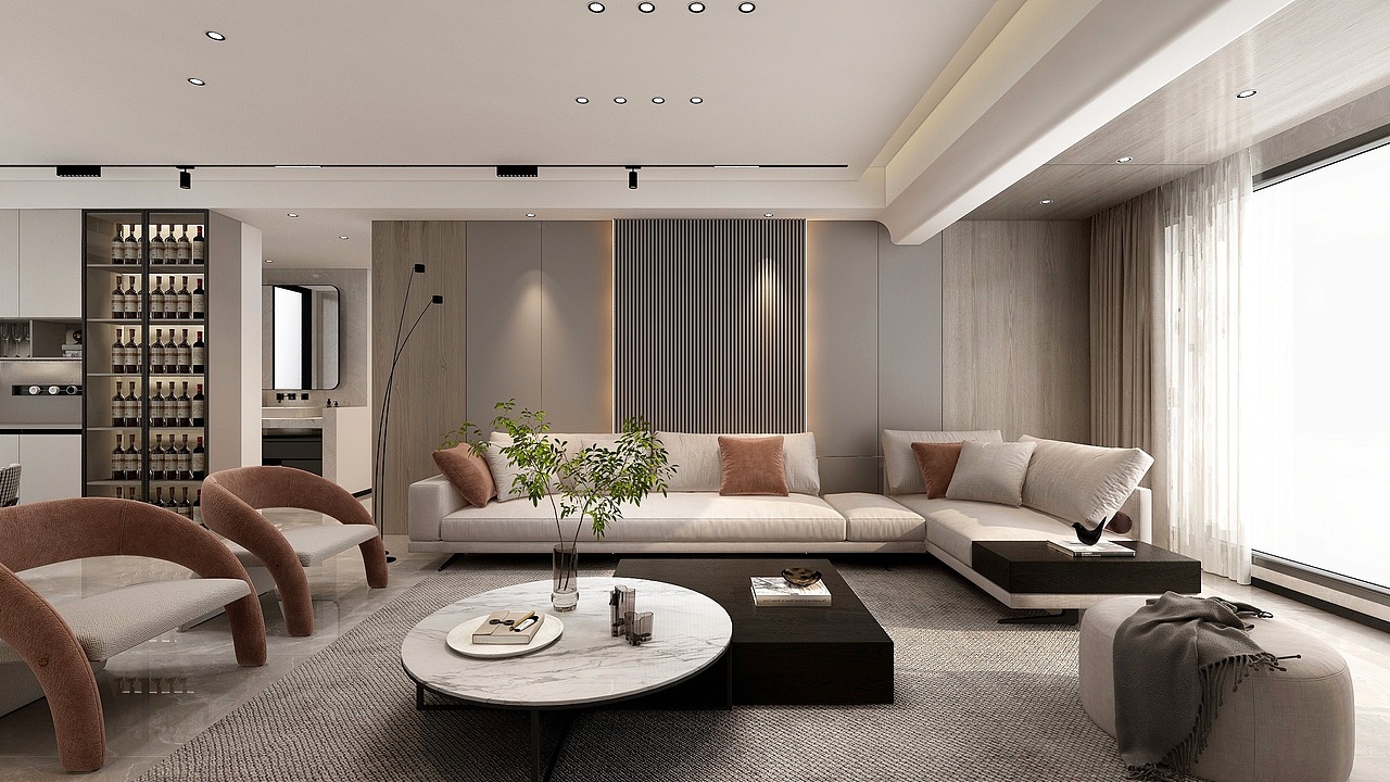 140㎡经典现代宅居空间，超大横厅，有颜有甜有生活！（图ZMzQwOTkxMzg4） - 家装设计 - 站酷设计师设计师王鹏原创素材 - 站酷ZCOOL