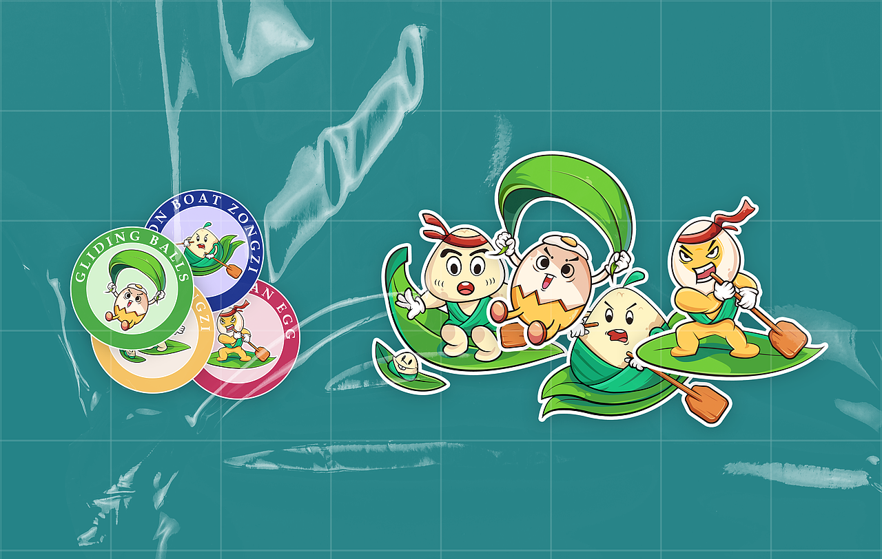 端午系列貼紙（圖ZMzAyMTA3MzI0） - 圖案 - 站酷設計師Createalion原創(chuàng)素材 - 站酷ZCOOL