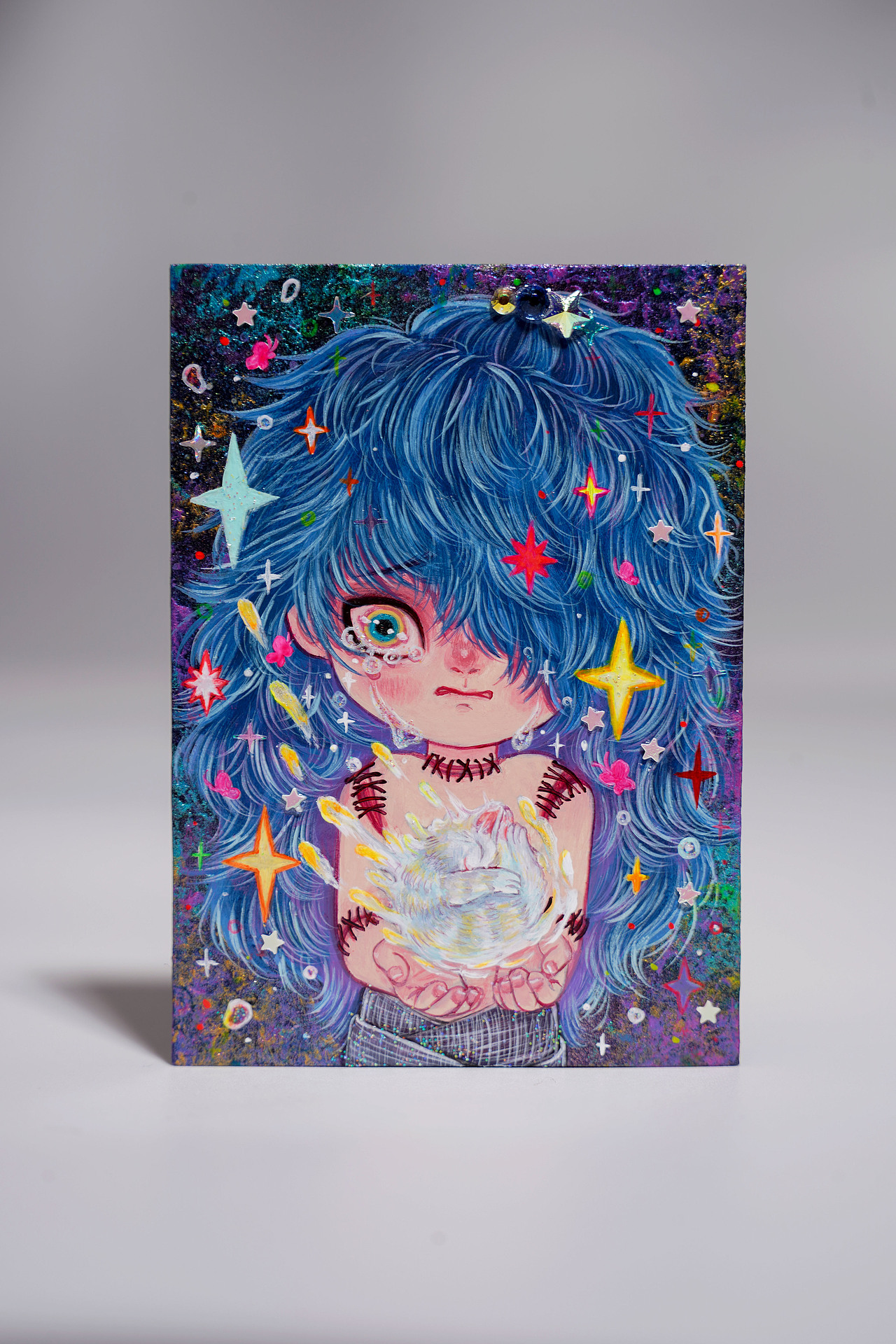 艺术家手绘收藏卡|生灵系列 综合材料