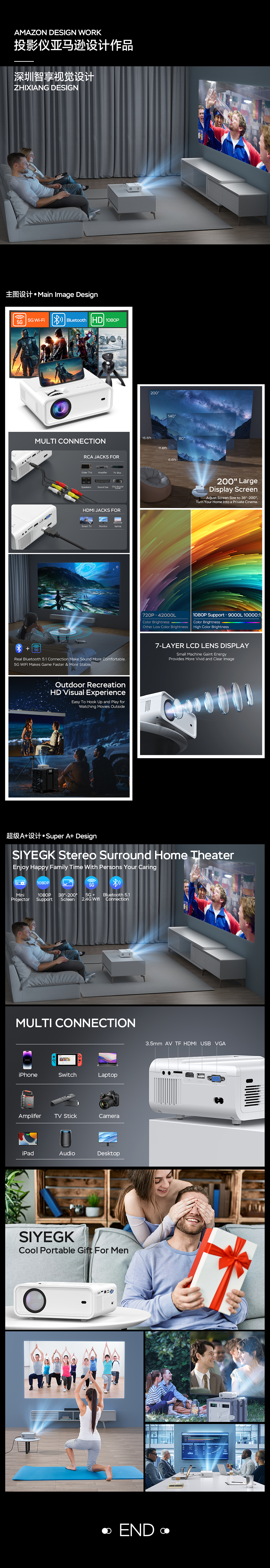 油汀 投影仪 工作灯 亚马逊设计作品