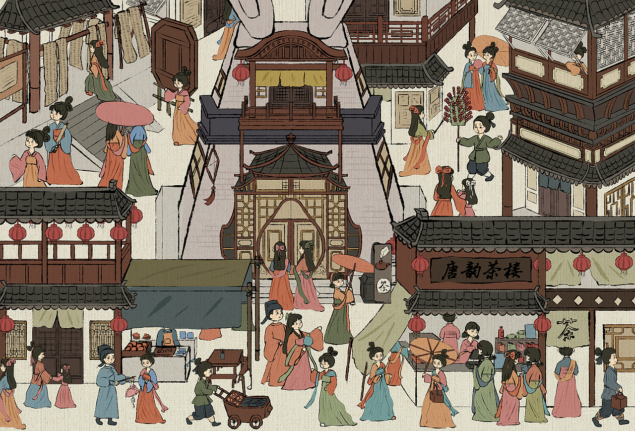 是我喜欢的街道吖（图ZMzMwNzM0NzYw） - 商业插画 - 站酷设计师努力画图的兔子原创素材 - 站酷ZCOOL