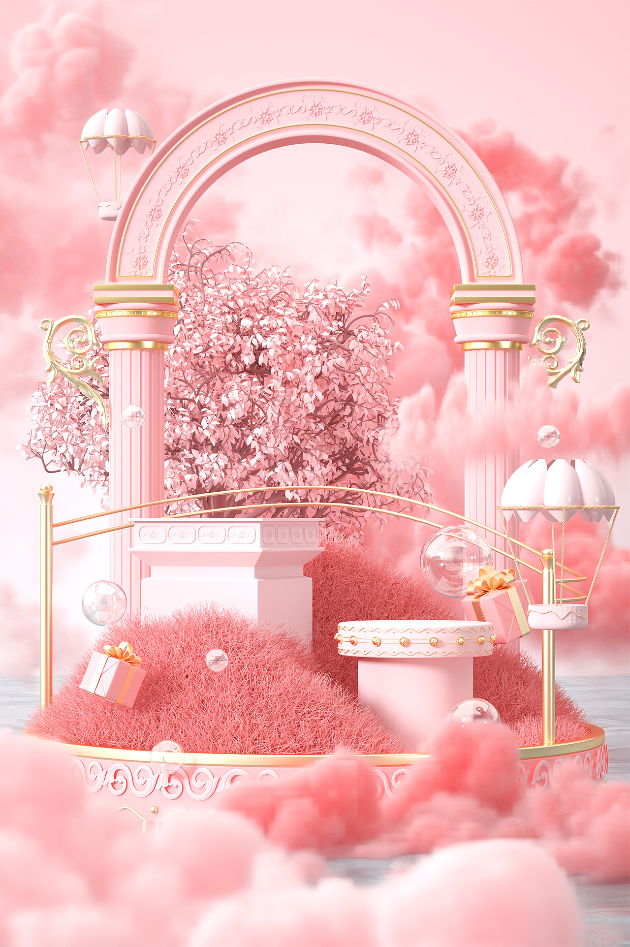 3D仿真植物系场景（图ZMzMyNzg2ODMy） - 场景 - 站酷设计师笔魂AI绘图原创素材 - 站酷ZCOOL