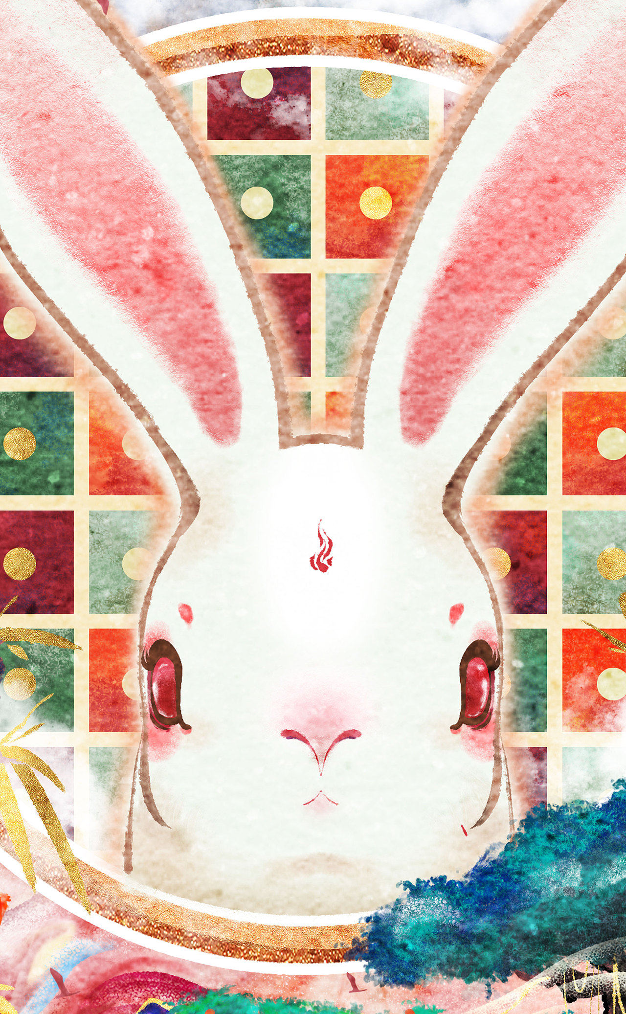 数字岩彩,兔年大吉