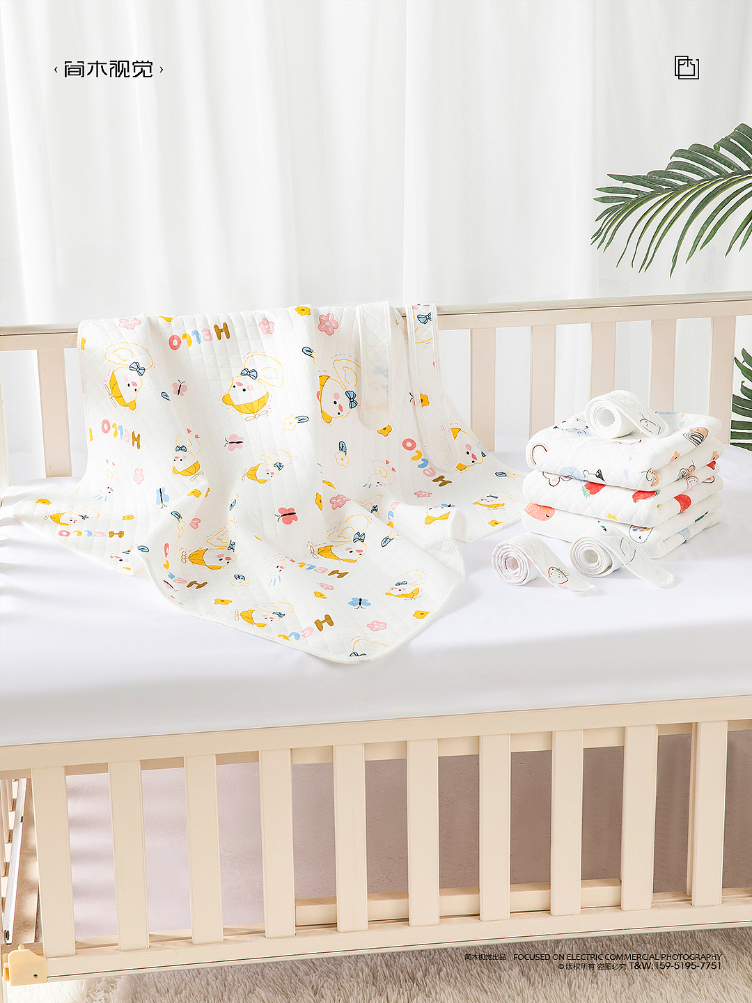 婴儿抱被产品摄影丨简木视觉 × 母婴棉纺童被被单围嘴