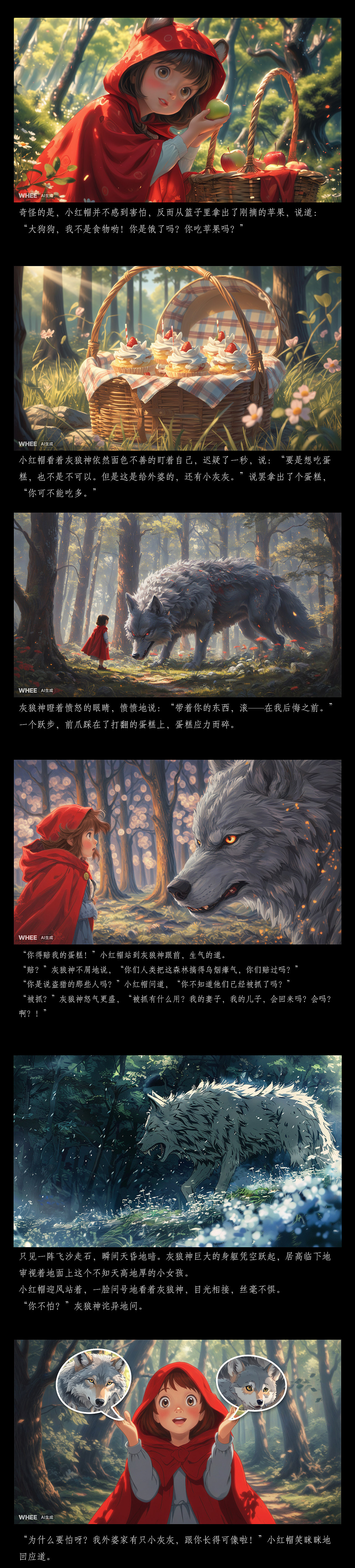 小红帽与灰狼神（图ZMzcwNDk1Mzg4） - AI作品 - 站酷设计师七秒忘流年原创素材 - 站酷ZCOOL