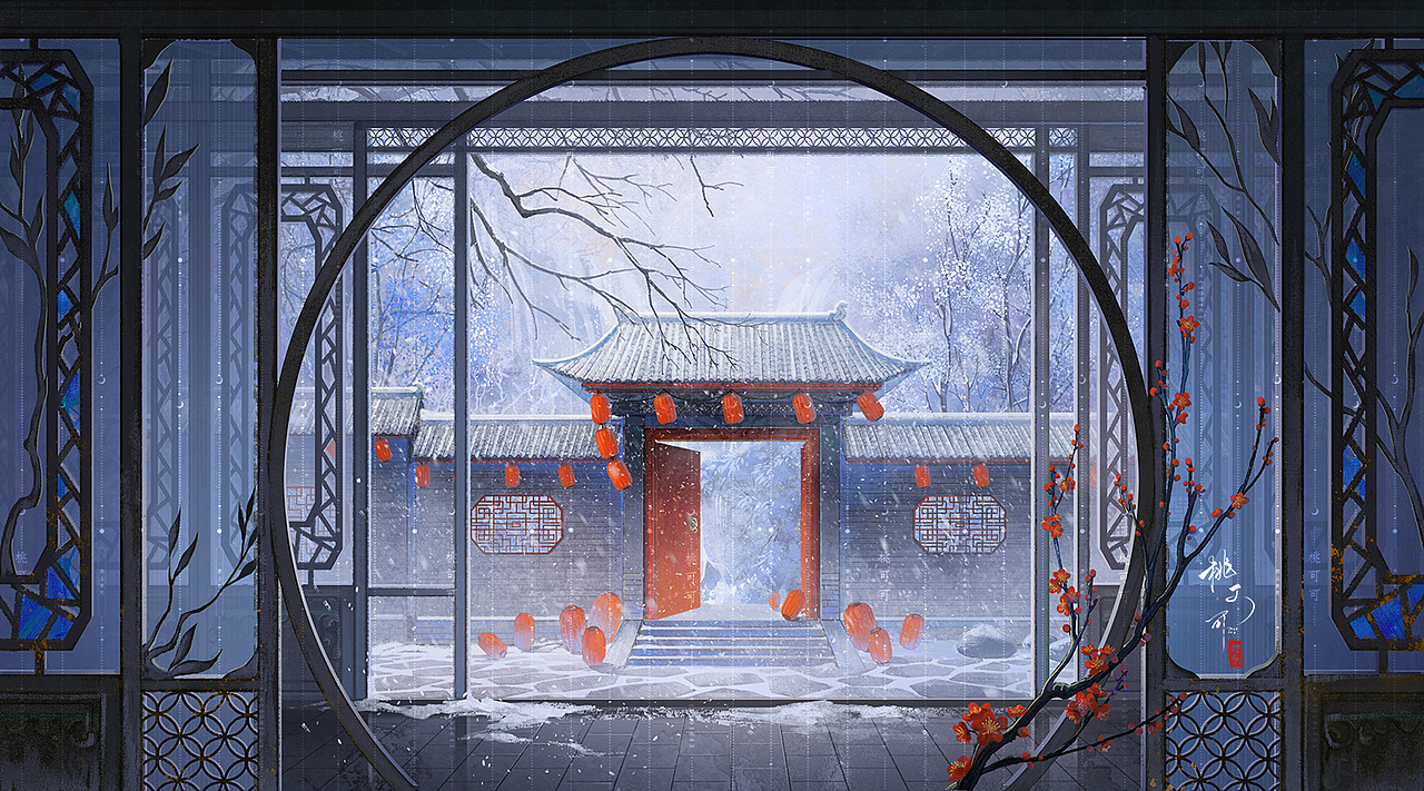 庭院（图ZMzAzNDAzNjcy） - 商业插画 - 站酷设计师桃可可可可原创素材 - 站酷ZCOOL
